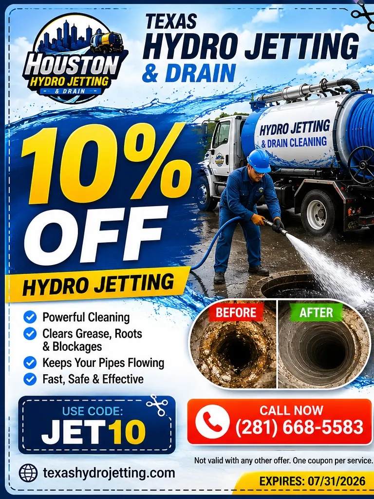 10% off hydro jetting coupon code JET10