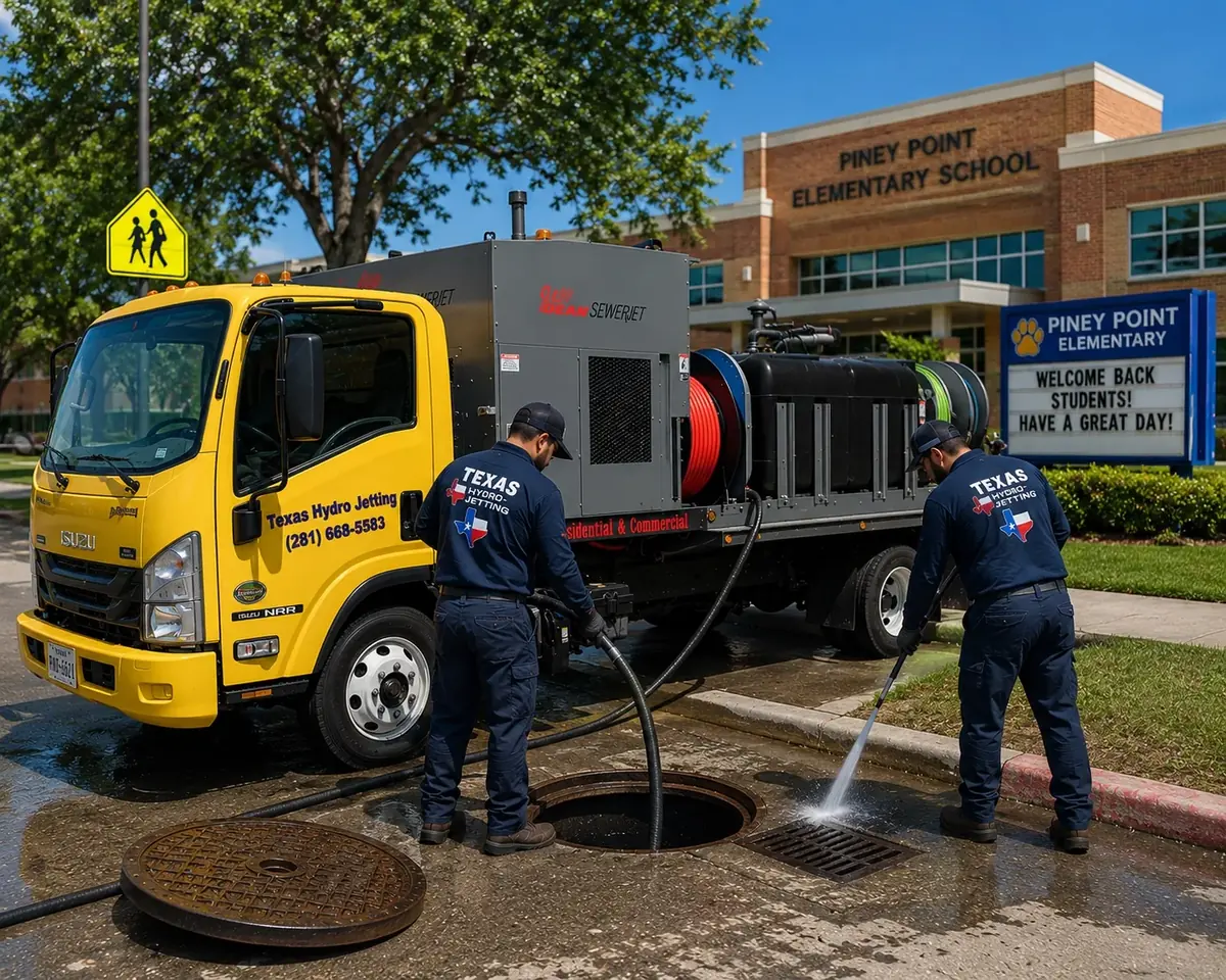 Drain cleaning project for Houston commercial property